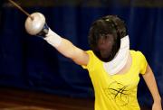 Chloe Concentrates-Fencing training-Sydney Boys High with coach  Image