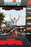 Caroline Steffen raises arms in Victory-ronman Image